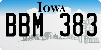 IA license plate BBM383