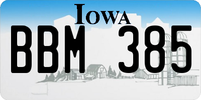IA license plate BBM385