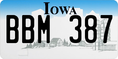 IA license plate BBM387