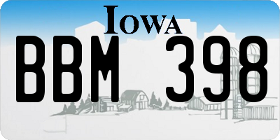 IA license plate BBM398