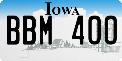 IA license plate BBM400