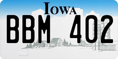IA license plate BBM402