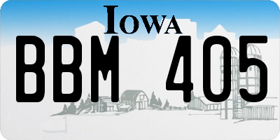 IA license plate BBM405