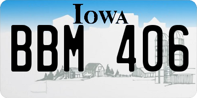 IA license plate BBM406
