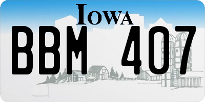 IA license plate BBM407