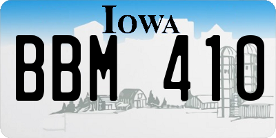 IA license plate BBM410
