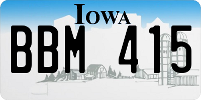 IA license plate BBM415