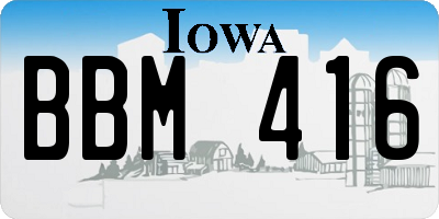 IA license plate BBM416