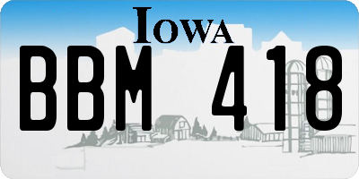 IA license plate BBM418