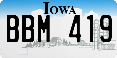 IA license plate BBM419