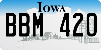 IA license plate BBM420