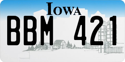 IA license plate BBM421