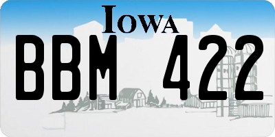 IA license plate BBM422