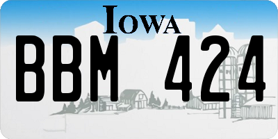 IA license plate BBM424