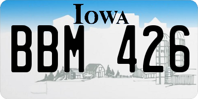 IA license plate BBM426