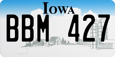 IA license plate BBM427