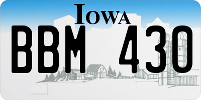 IA license plate BBM430