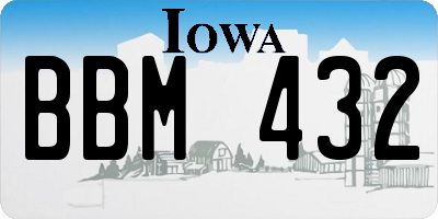 IA license plate BBM432