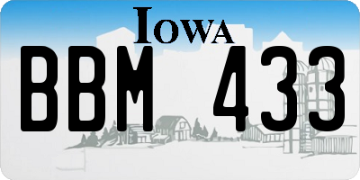 IA license plate BBM433
