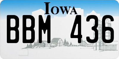 IA license plate BBM436