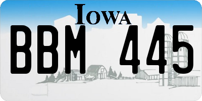 IA license plate BBM445