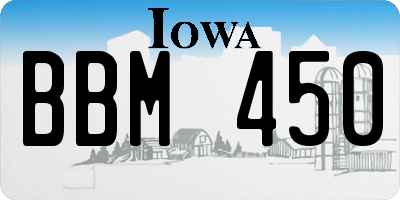 IA license plate BBM450