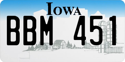 IA license plate BBM451
