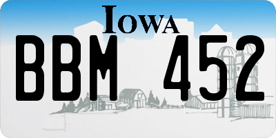 IA license plate BBM452
