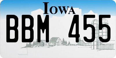 IA license plate BBM455