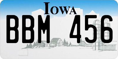 IA license plate BBM456