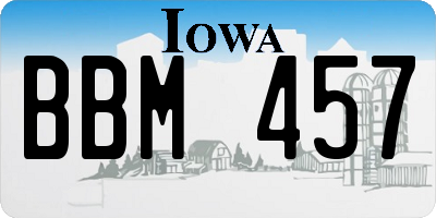 IA license plate BBM457