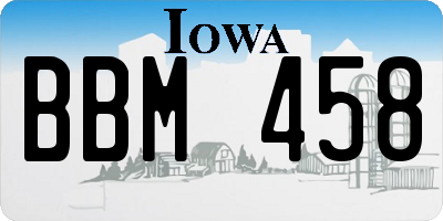 IA license plate BBM458