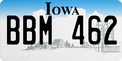 IA license plate BBM462