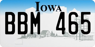 IA license plate BBM465