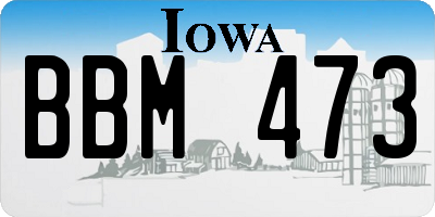 IA license plate BBM473