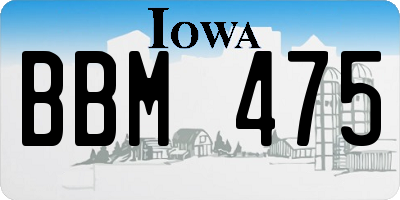 IA license plate BBM475