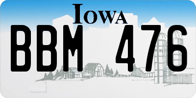 IA license plate BBM476