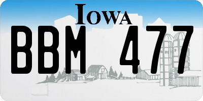 IA license plate BBM477