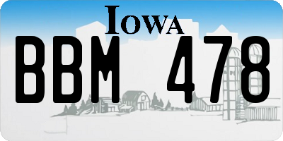 IA license plate BBM478