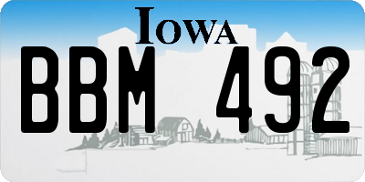 IA license plate BBM492
