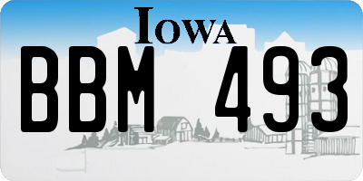 IA license plate BBM493