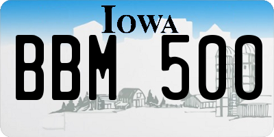 IA license plate BBM500