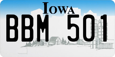 IA license plate BBM501