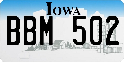 IA license plate BBM502