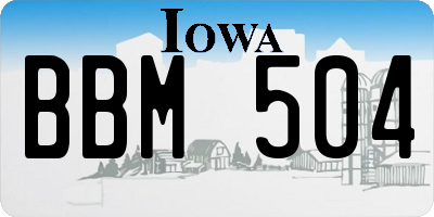 IA license plate BBM504