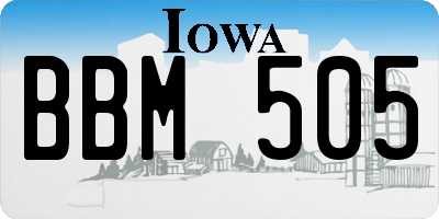 IA license plate BBM505
