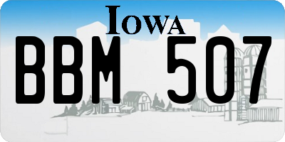 IA license plate BBM507