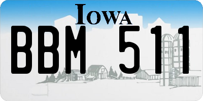 IA license plate BBM511