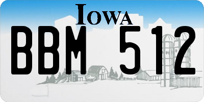 IA license plate BBM512