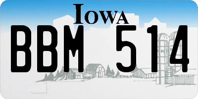 IA license plate BBM514